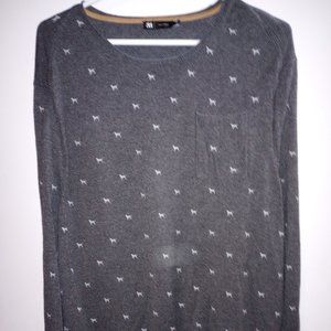 Men's 31 by Simons Size XL Knit Round Neck Dog Print Pullover Sweater EUC